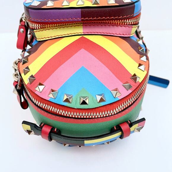 Valentino Rockstud 1973 Mini Backpack Rainbow Stripe Multicolor Resort 2015 - Picture 5 of 12